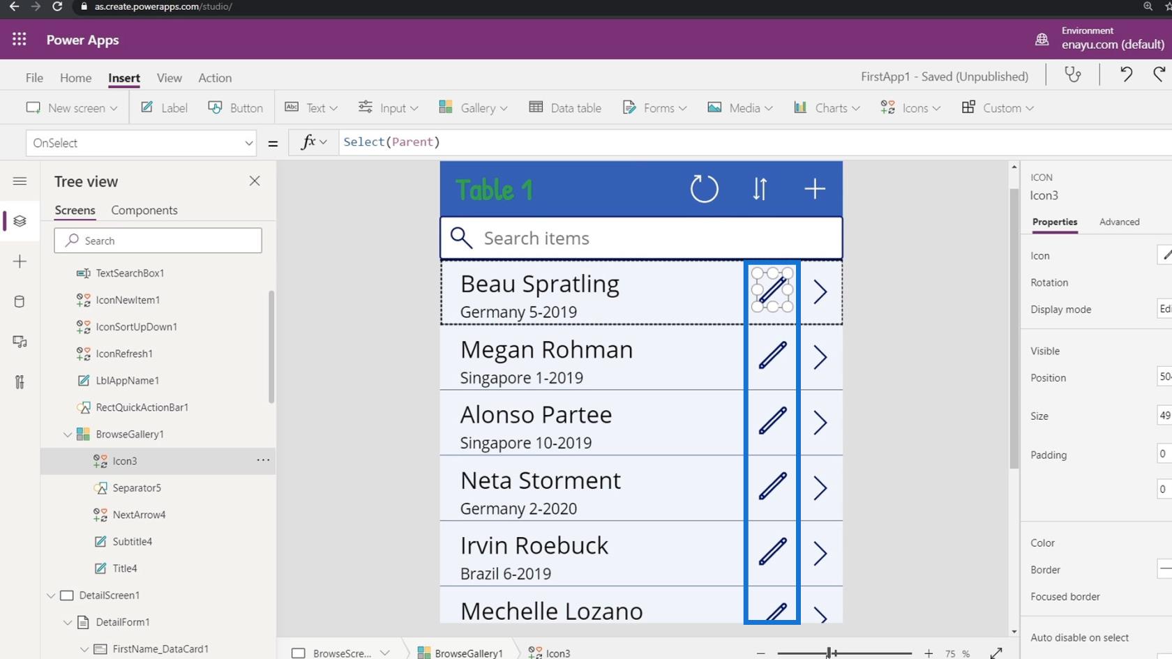 Prezentare generală a contextului de navigare PowerApps