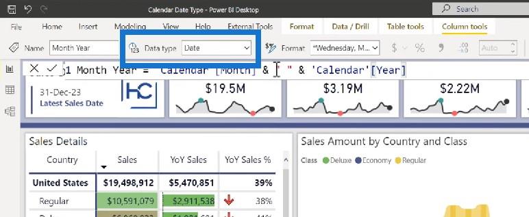 Le meilleur type de données pour une table de calendrier dans LuckyTemplates