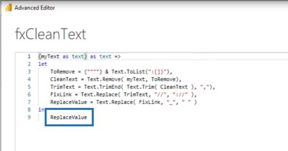 Création d'une fonction de nettoyage de texte personnalisée dans Power Query