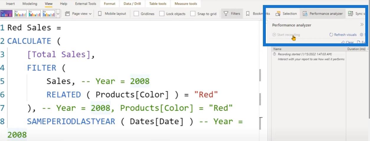 Tables développées dans LuckyTemplates