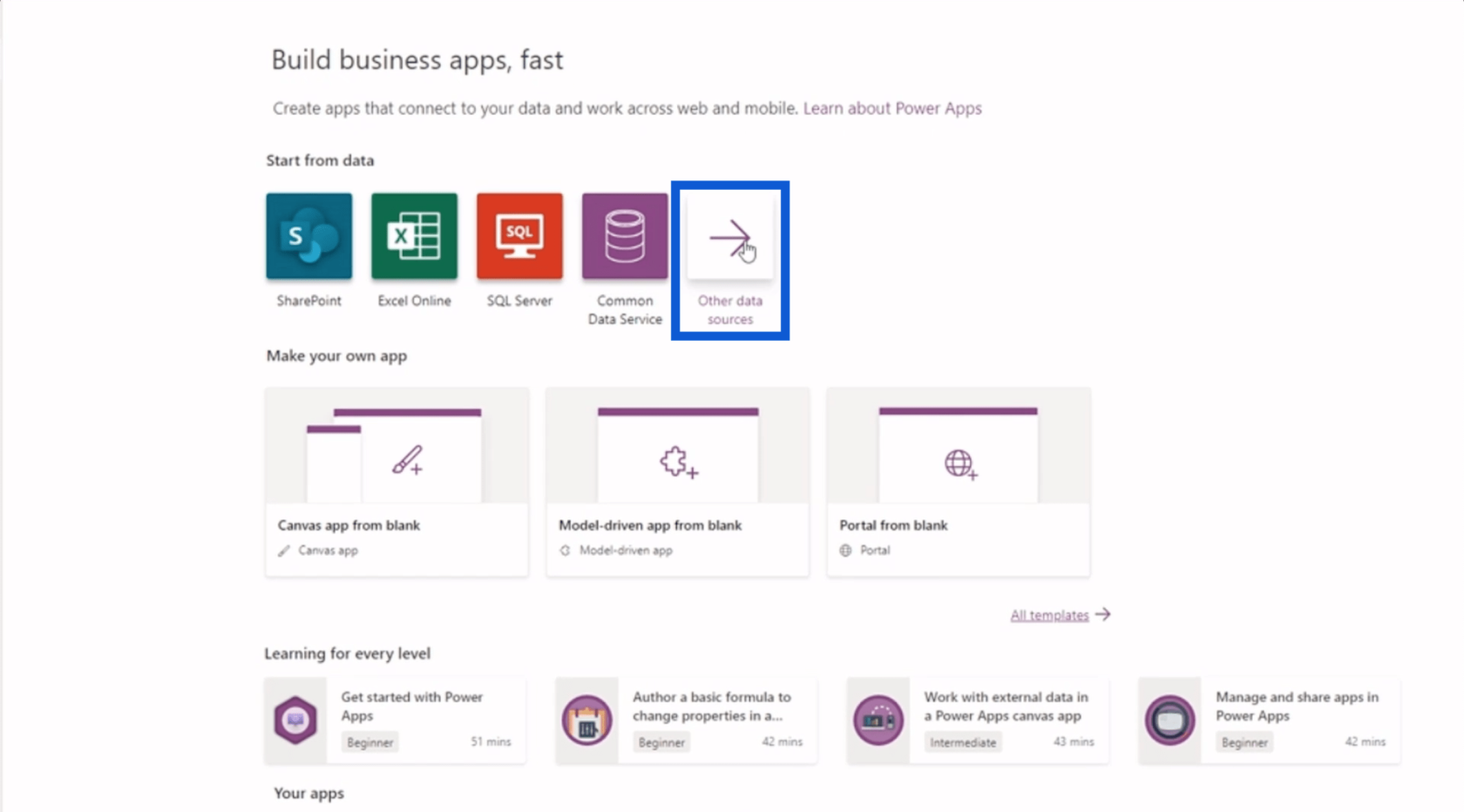 Power Apps-omgeving instellen: verbinding maken met OneDrive en Google Drive