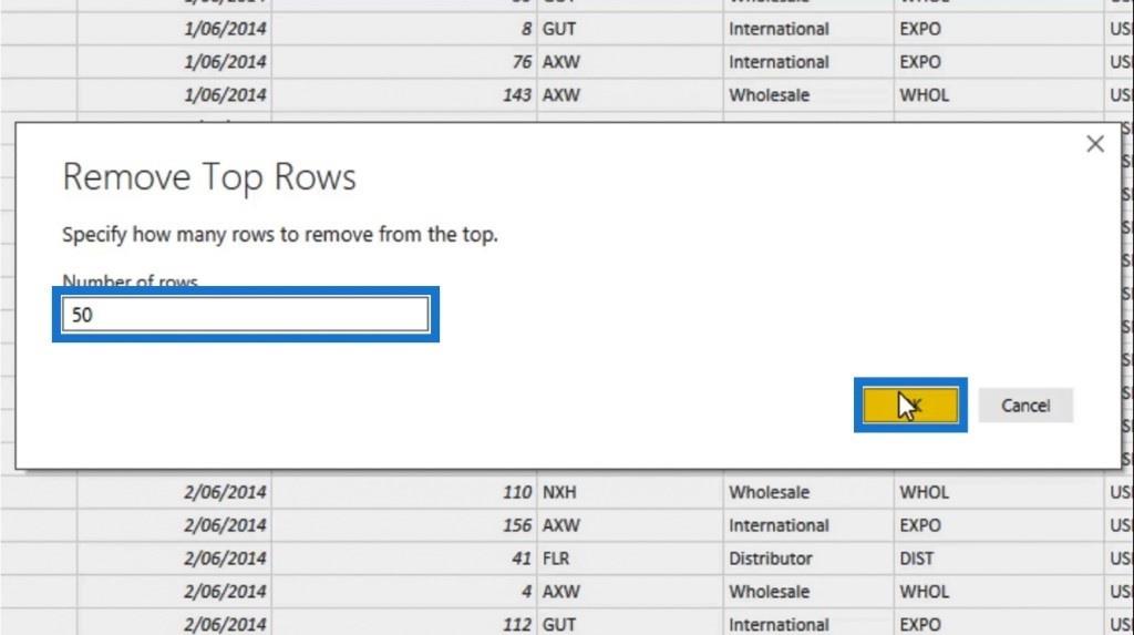 Editor de consultas de LuckyTemplates: transformaciones de filas y columnas