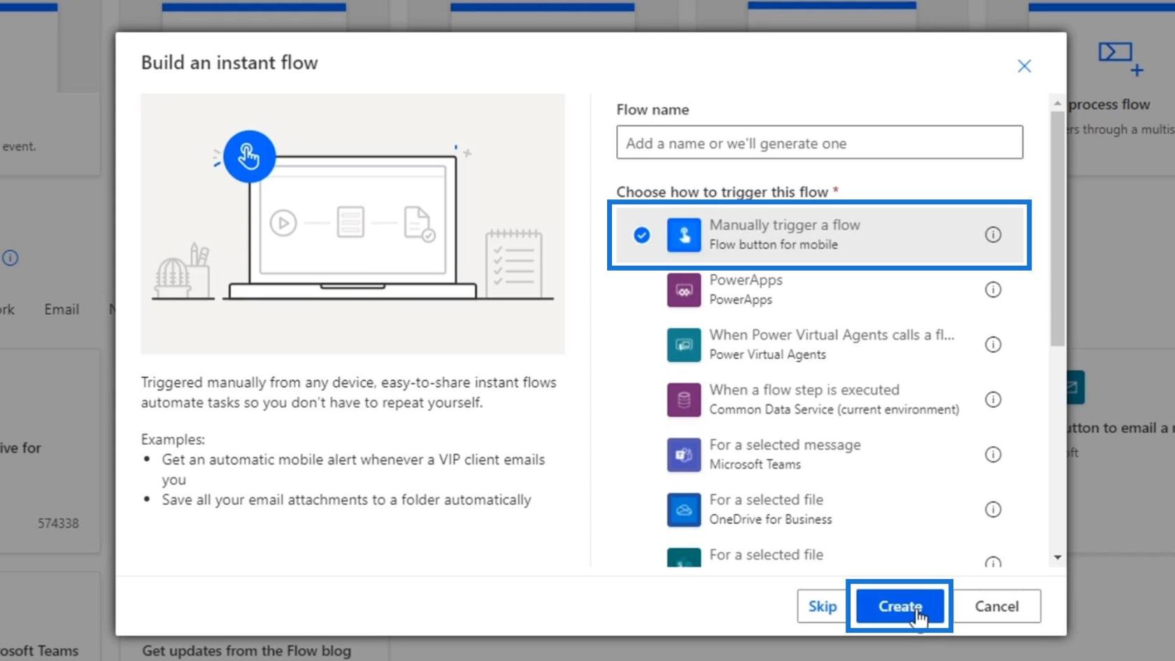 مدخلات سير العمل في Microsoft Power Automate