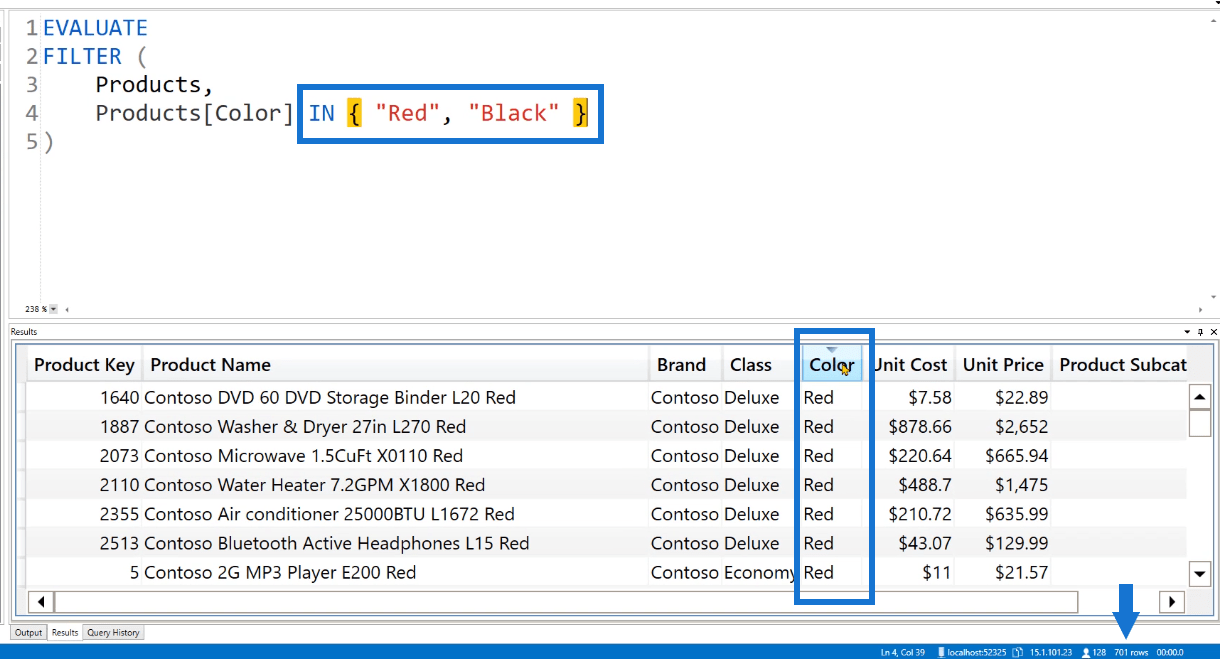 Le mot-clé DAX Studio EVALUATE : exemples de base