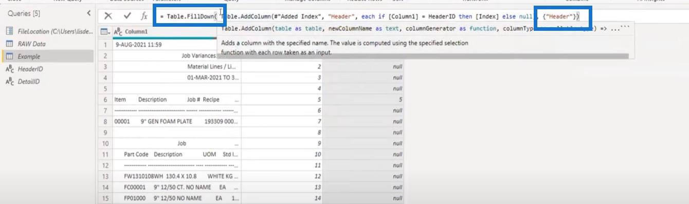 Tutoriel Microsoft Power Query sur la résolution des problèmes de largeur de colonne fixe mixte