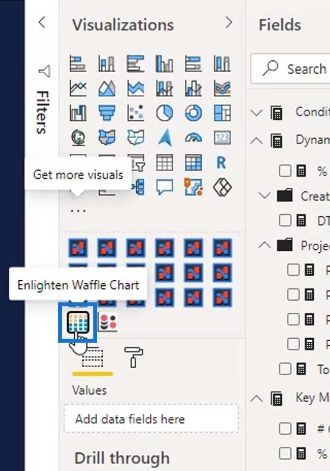 Graphiques gaufrés : visualisation personnalisée LuckyTemplates