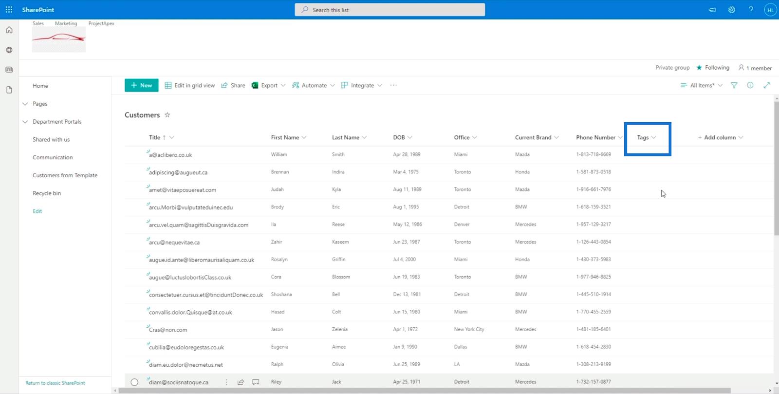 在列表中添加 SharePoint 選擇字段