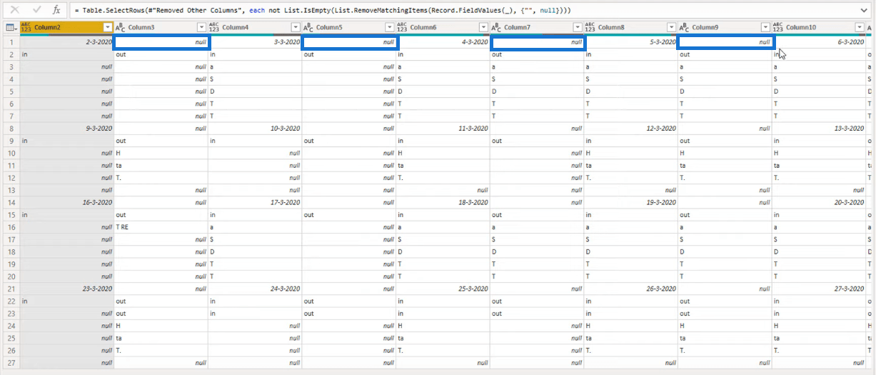 Transformer la disposition du type de calendrier en format tabulaire dans LuckyTemplates à l'aide de l'éditeur de requête