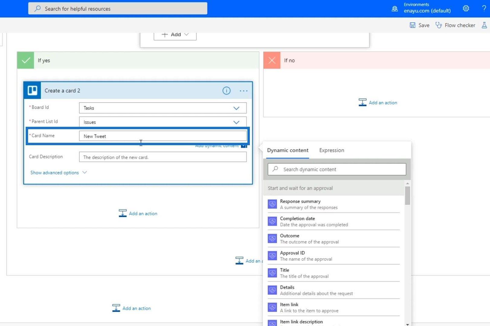 여러 옵션이 있는 Microsoft Flow 승인