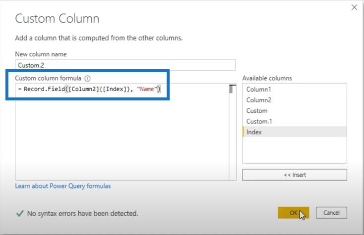 استخراج القيم من السجلات والقوائم في Power Query