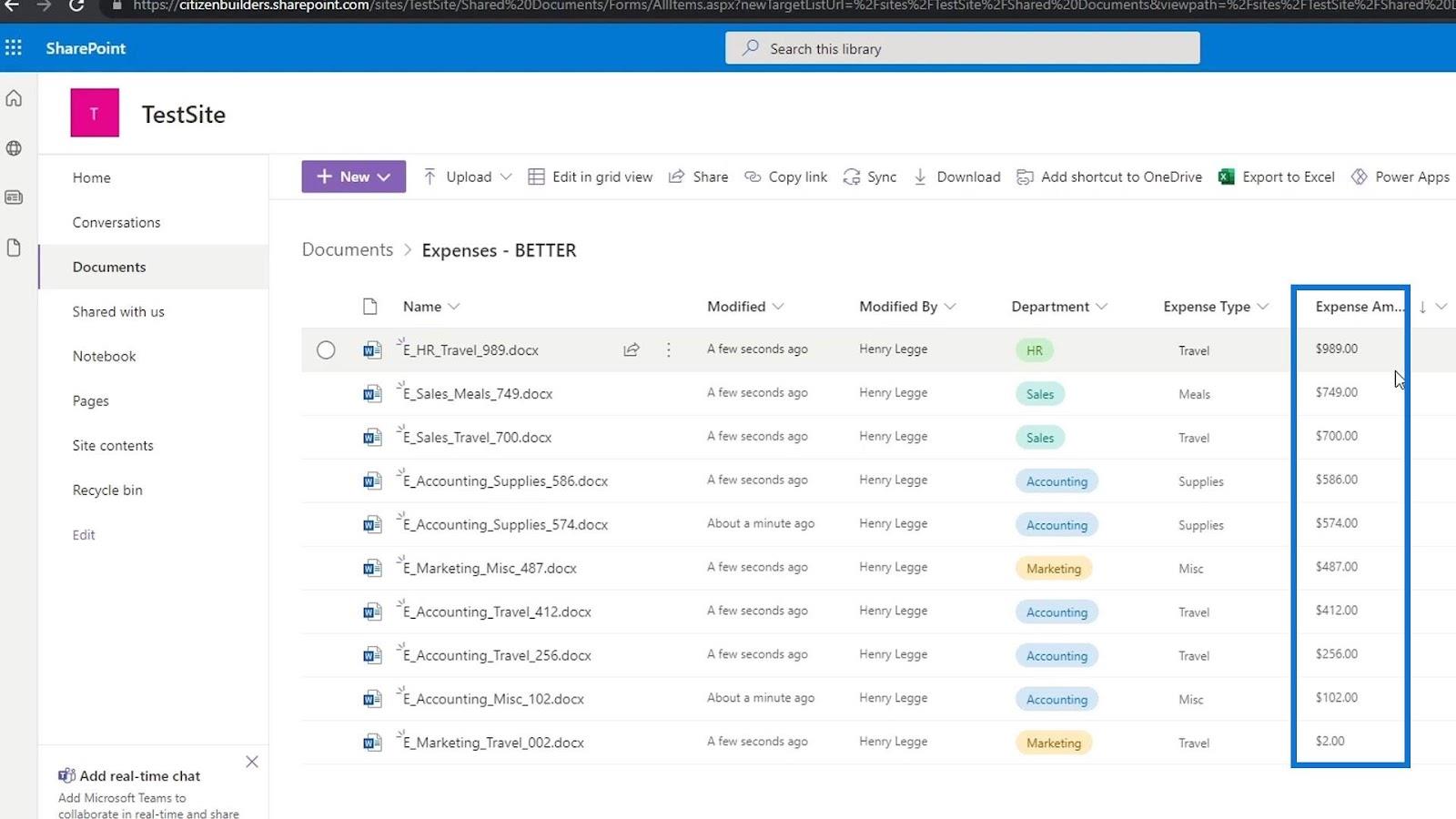 使用列在 SharePoint 中添加元數據