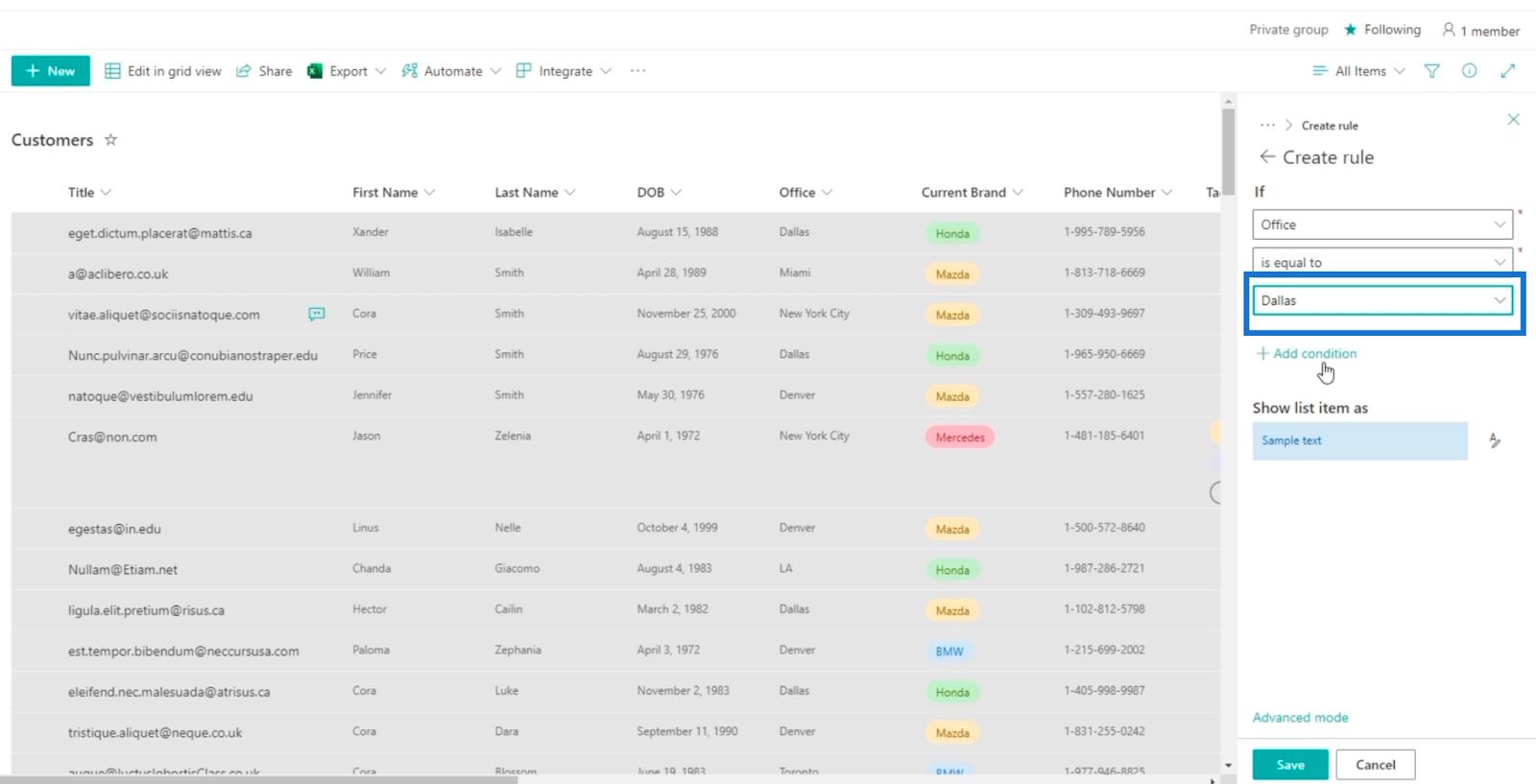 Tutorial de formatare a listei SharePoint