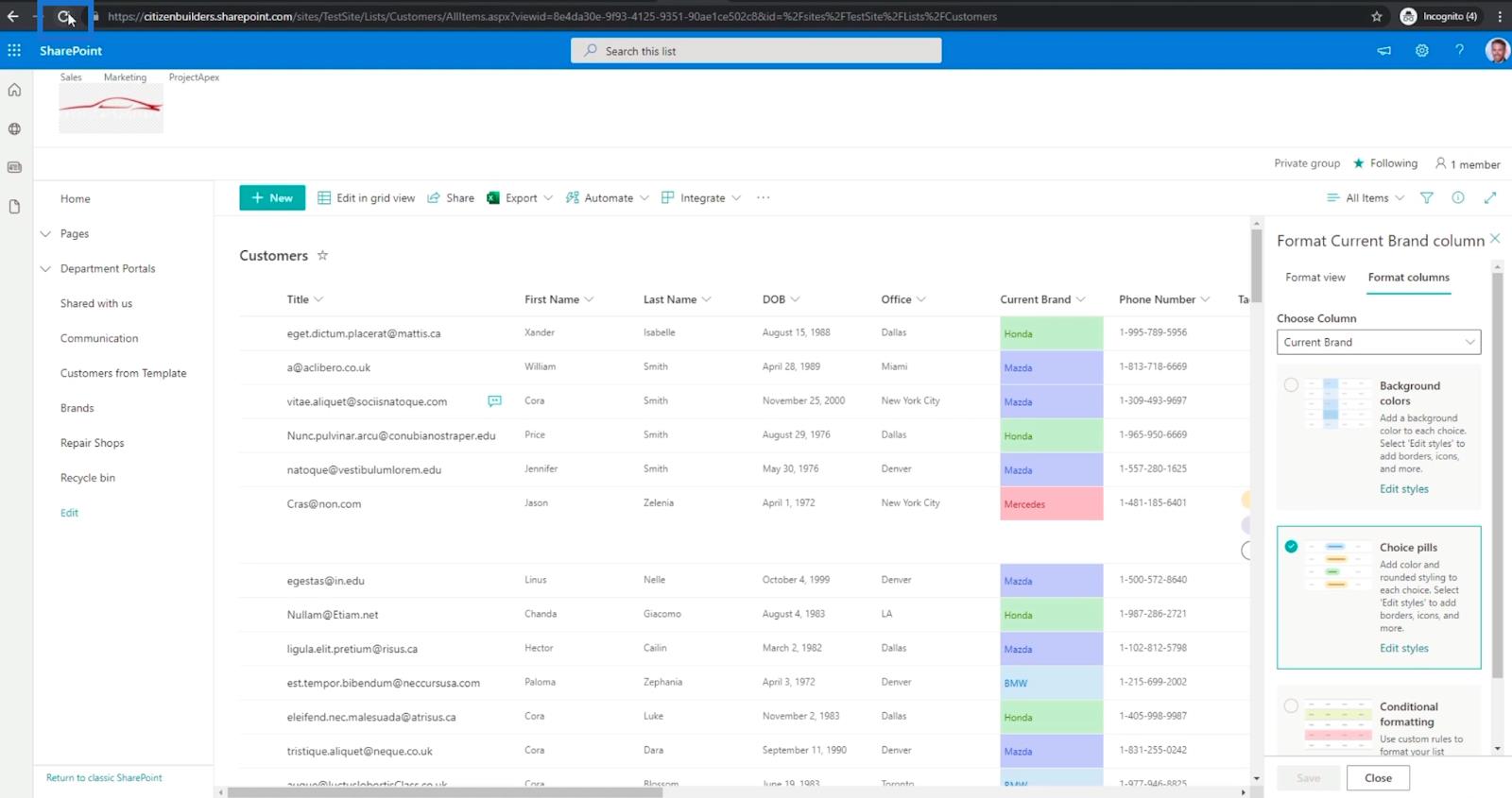 Tutorial de formatare a listei SharePoint