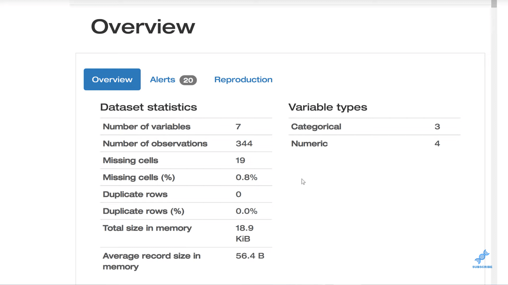 Ensembles de données dans Pandas avec ProfileReport() |  Python dans LuckyTemplates