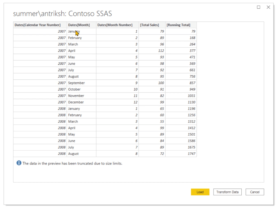 Utilisation de DAX pour charger des données de SSAS vers LuckyTemplates