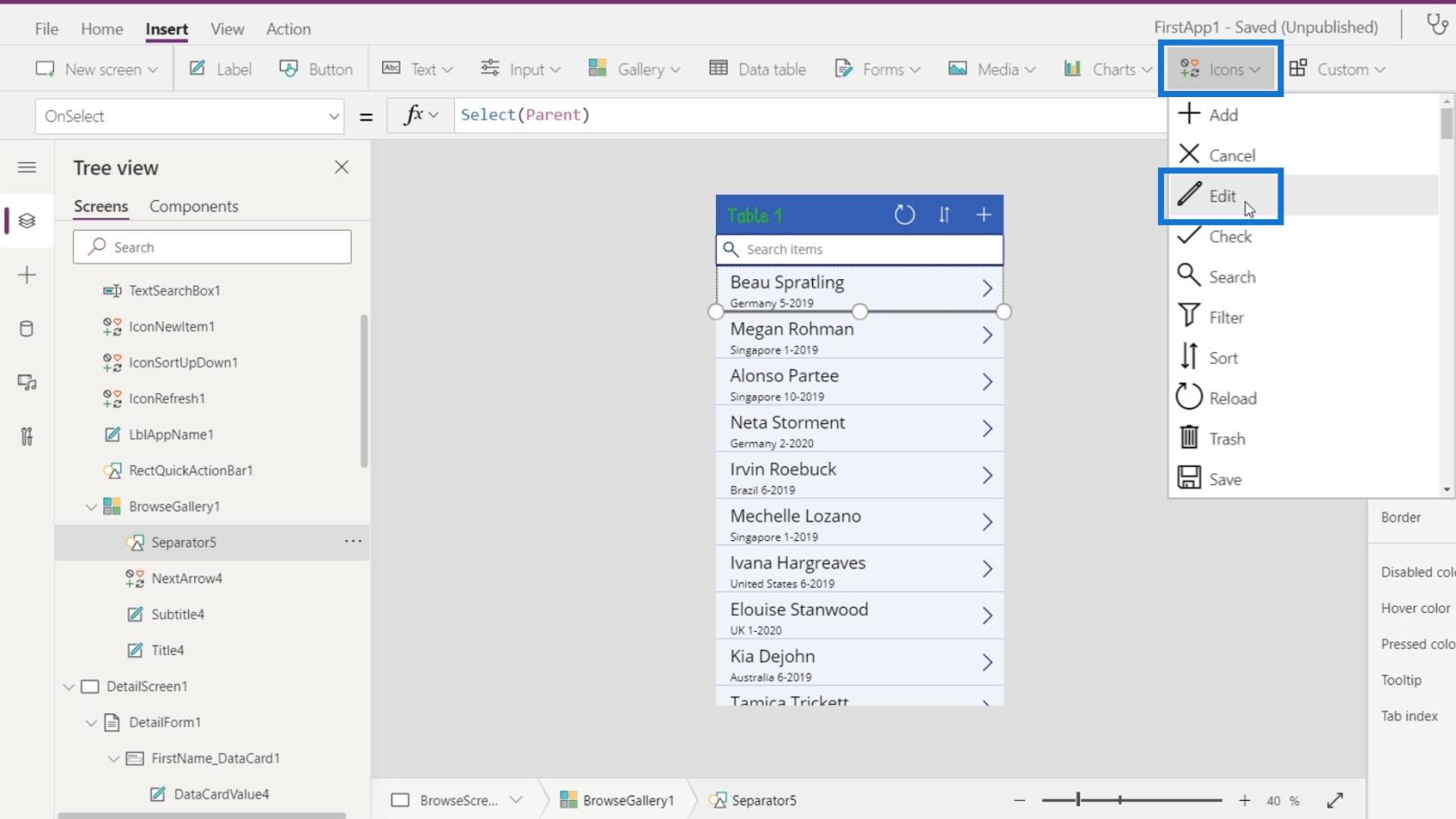 Prezentare generală a contextului de navigare PowerApps