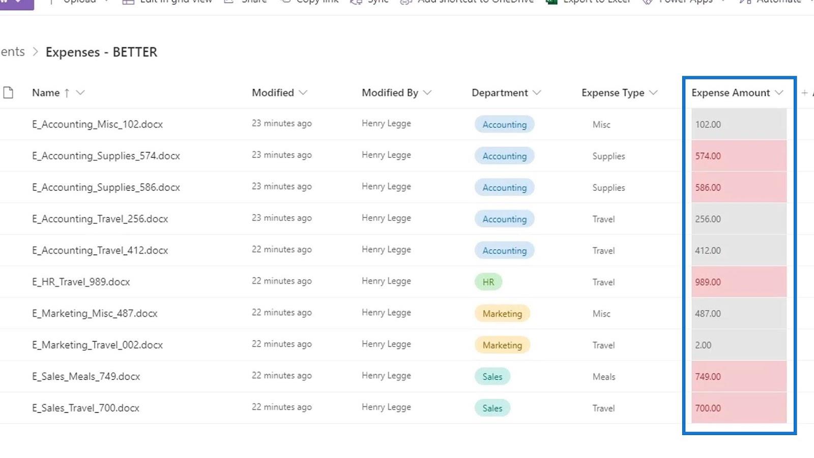 Afficher la mise en forme dans SharePoint