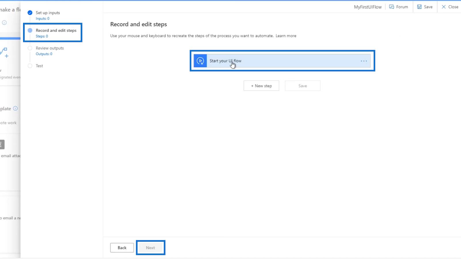 Flux d'interface utilisateur Power Automate : création et configuration