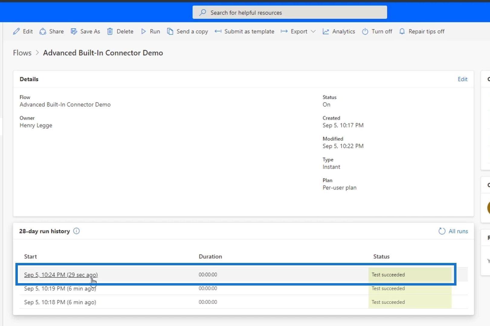 Contrôle d'action de fin Power Automate dans les flux