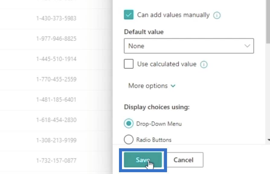 在列表中添加 SharePoint 選擇字段