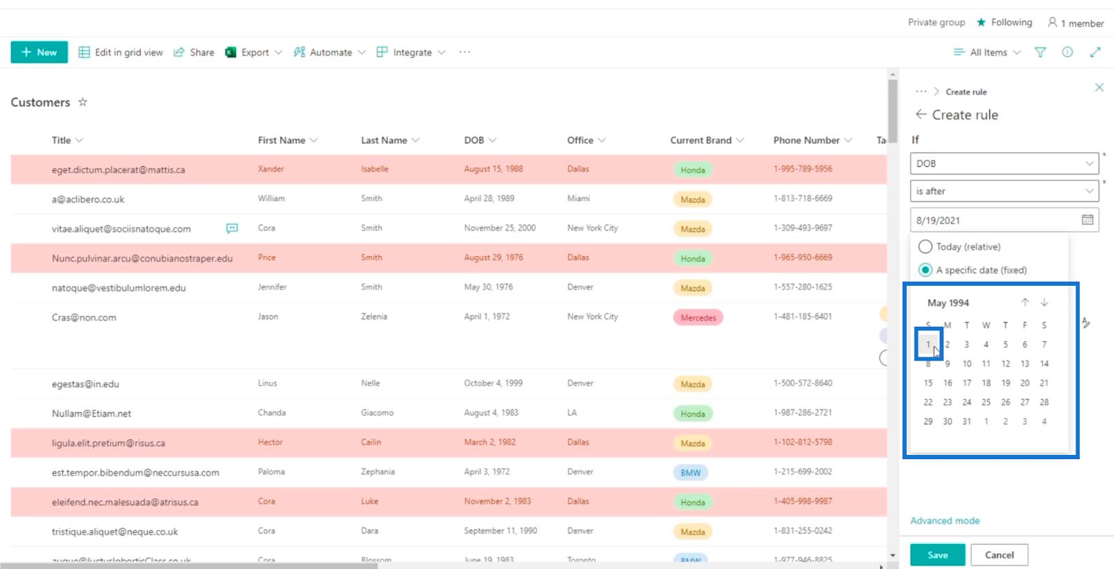 Tutorial de formatare a listei SharePoint