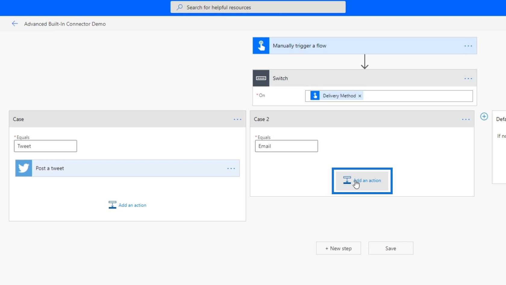 工作流中的 Power Automate 開關控制操作