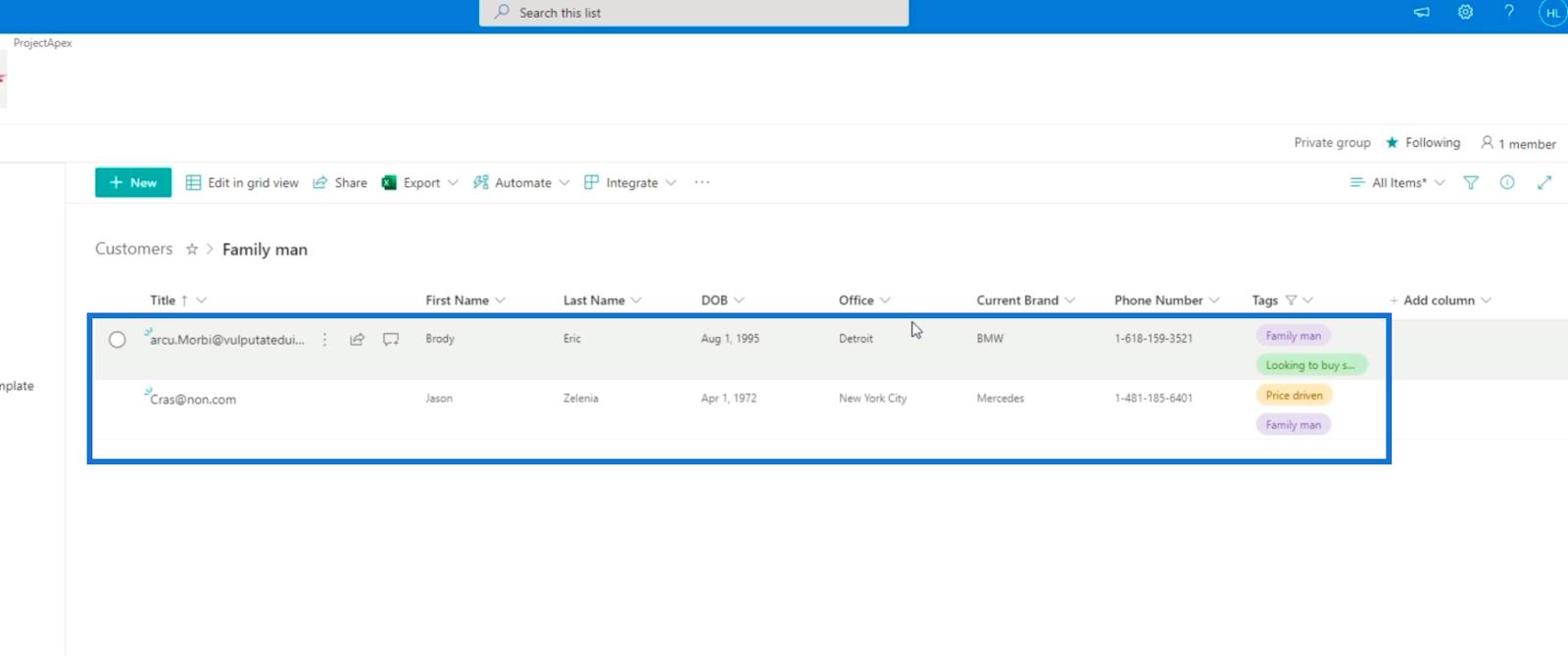 在列表中添加 SharePoint 選擇字段