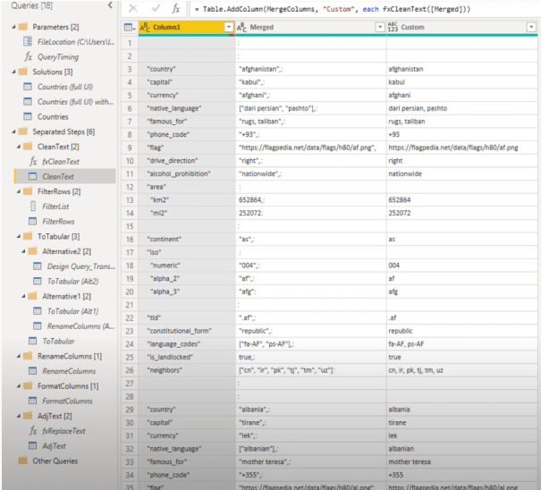 Table de dimension dans un fichier texte : solution Power Query