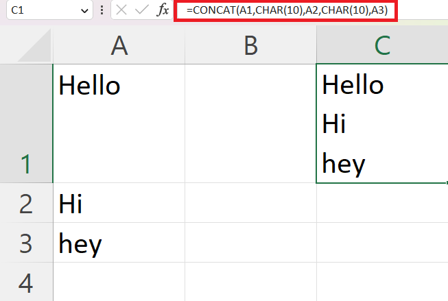 Comment ajouter plusieurs lignes dans une cellule Excel (3 méthodes simples)