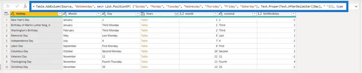 Calendrier perpétuel des vacances – POTW #12 (Solution Power Query)