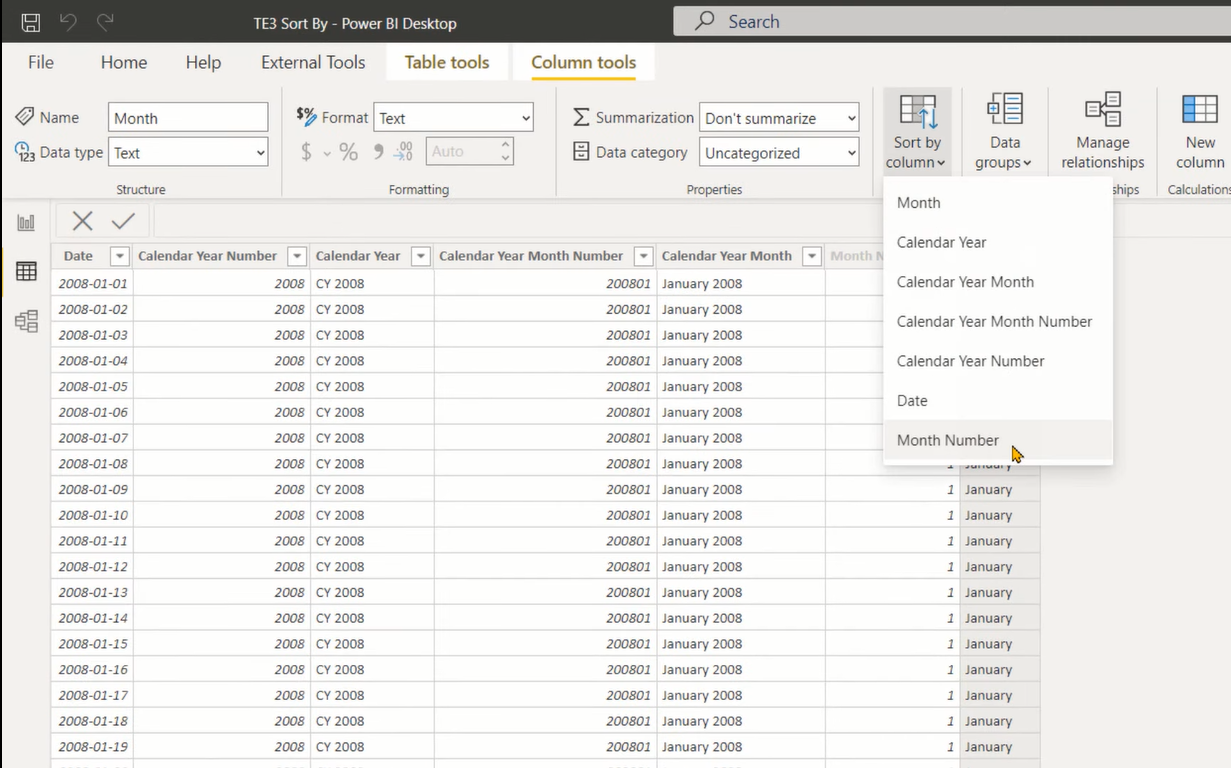 LuckyTemplates 和 SSAS——使用 TE3 和 C# 對列進行排序