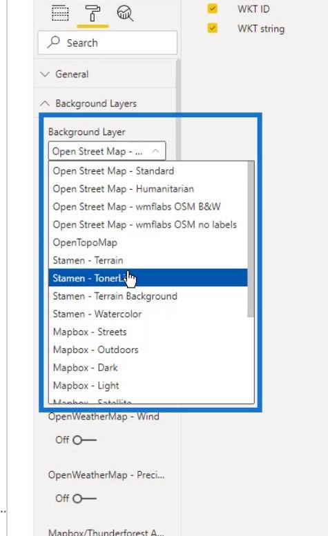 Visual do mapa de ícones do LuckyTemplates: strings WKT