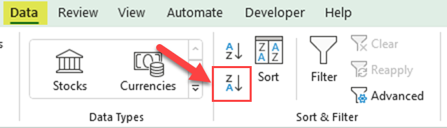 如何在具有多列的 Excel 中按字母順序排序