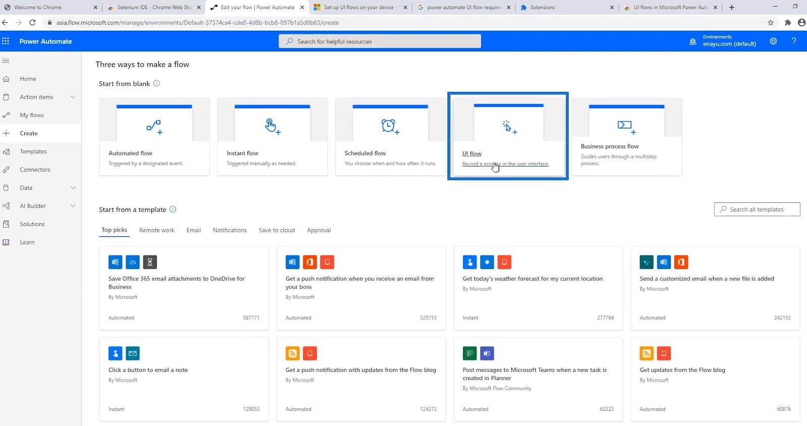 Flujos de interfaz de usuario de Power Automate: creación y configuración