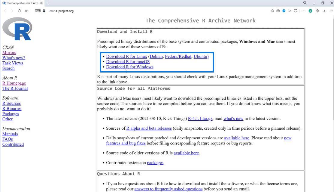 Guide de téléchargement et d'installation de R et RStudio