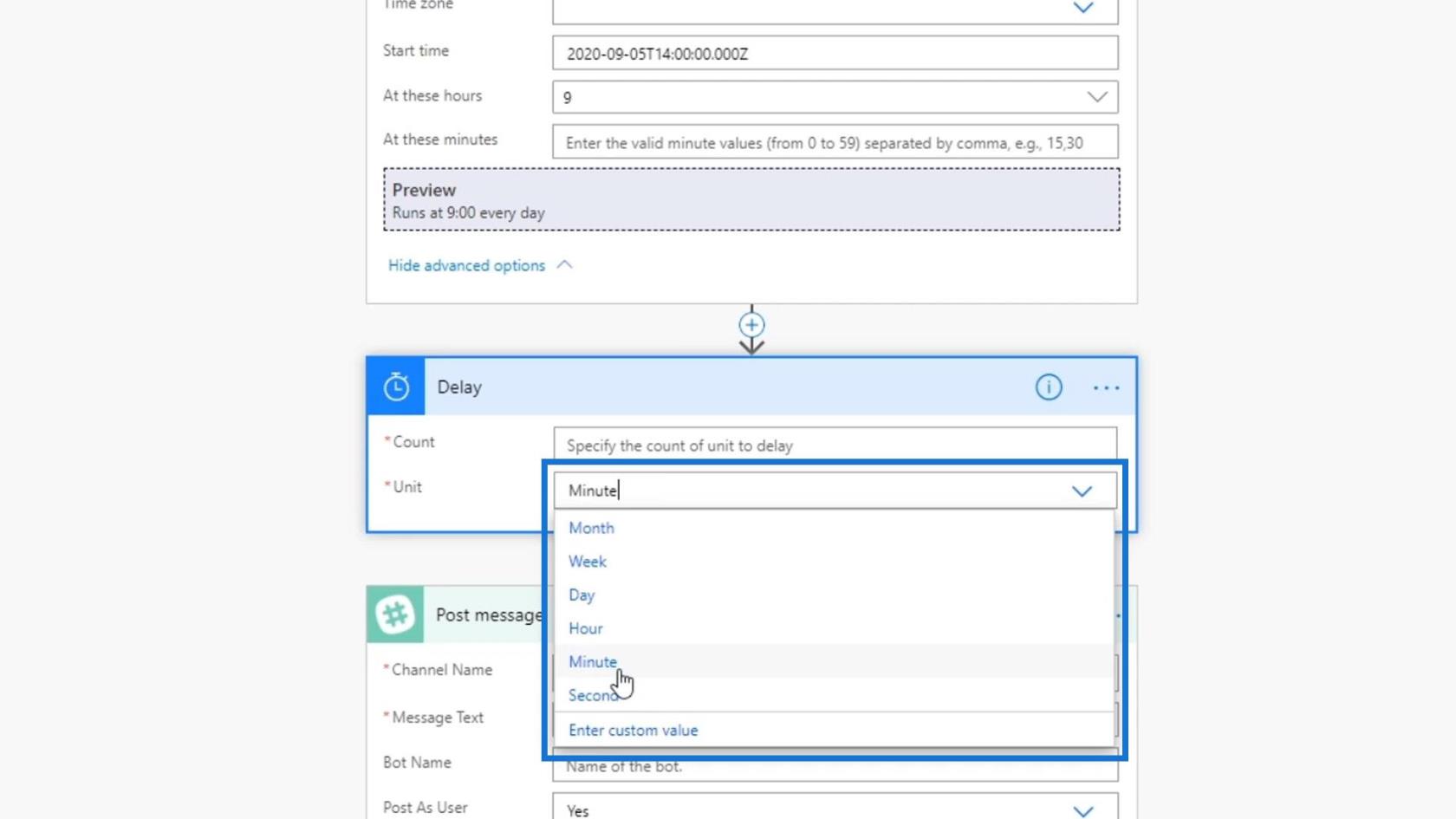 Workflows planifiés dans Microsoft Power Automate