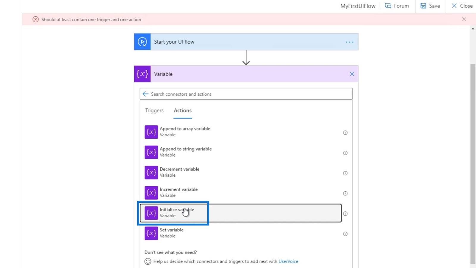 Entrées de flux d'interface utilisateur dans Microsoft Power Automate