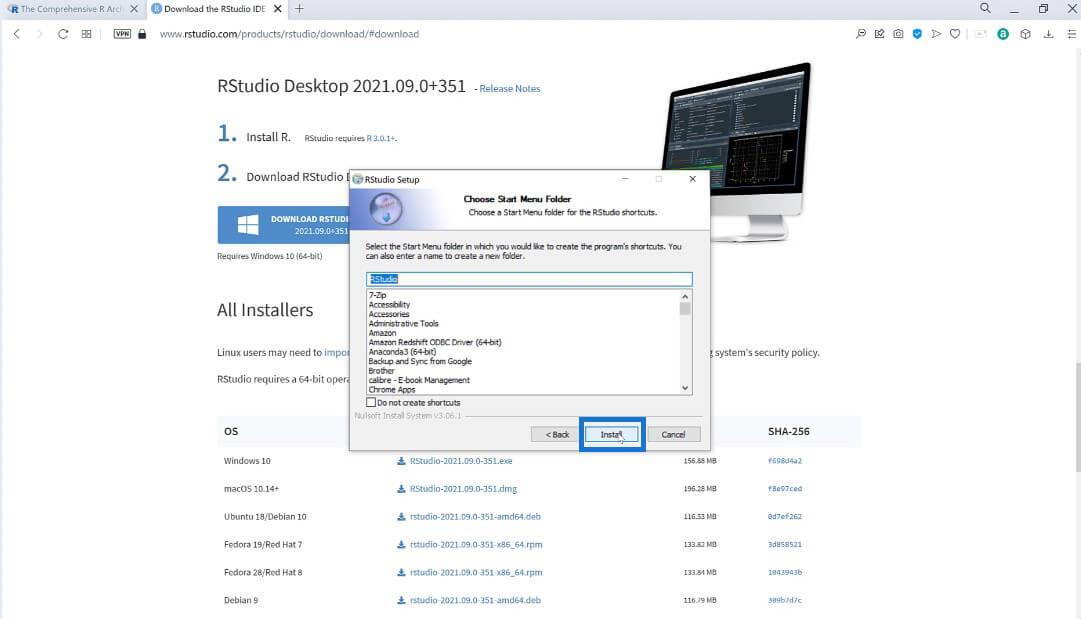 Guide de téléchargement et d'installation de R et RStudio