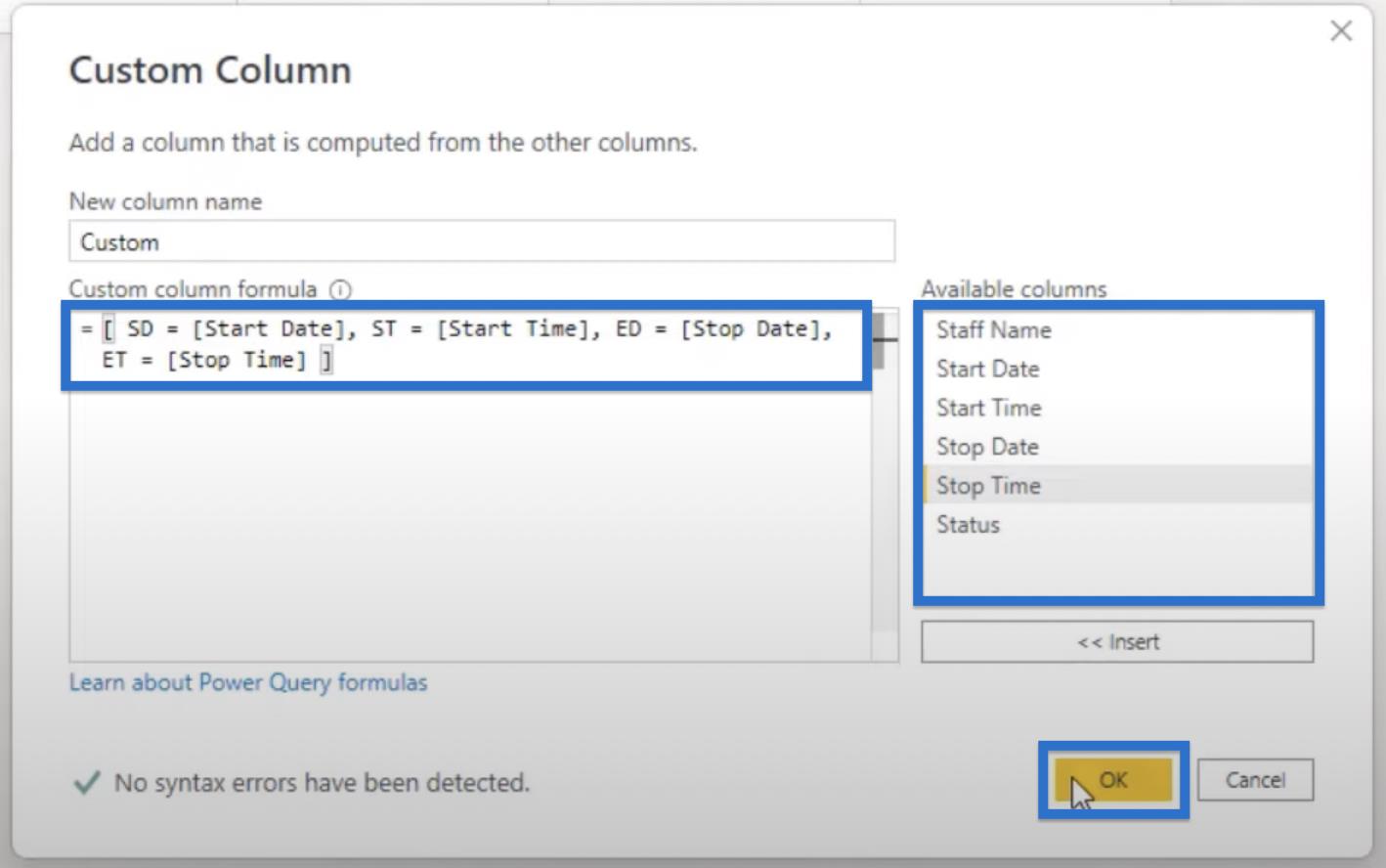 Solution LuckyTemplates entre les dates des heures de travail