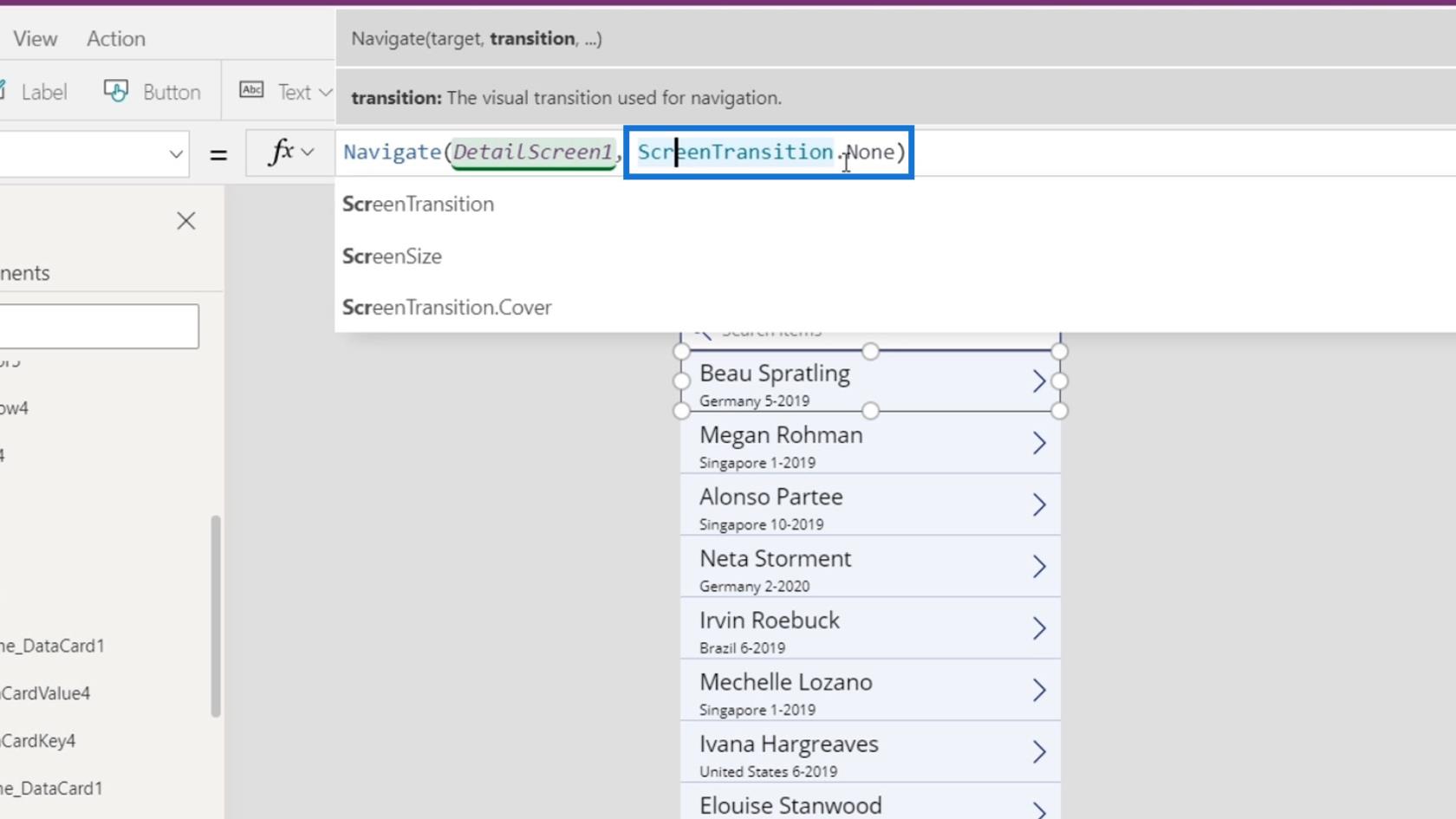 Prezentare generală a contextului de navigare PowerApps