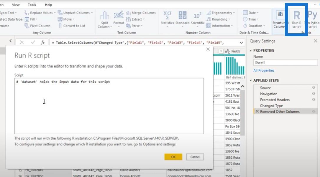 Utwórz raport LuckyTemplates do SQL Server przy użyciu skryptu R