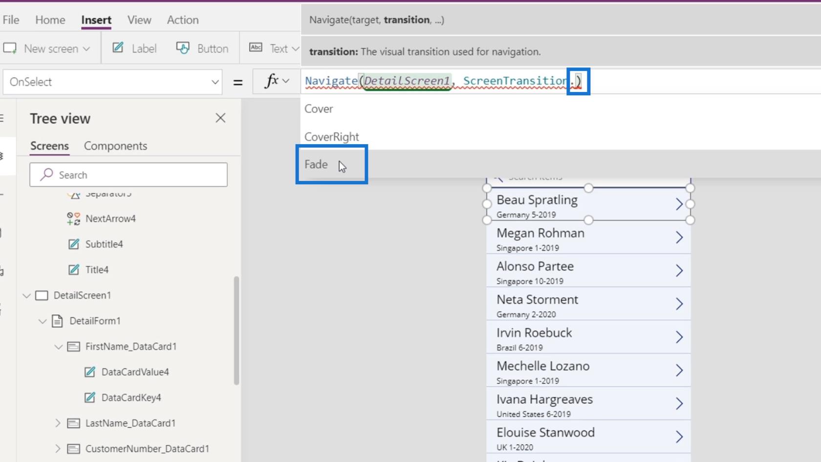 Prezentare generală a contextului de navigare PowerApps