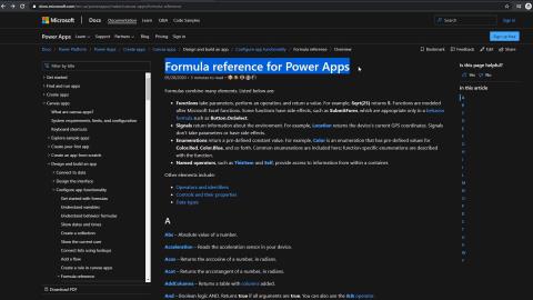 PowerApps 函數和公式 | 一個介紹