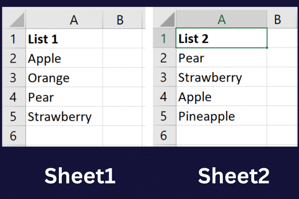 如何比較兩個 Excel 工作表的重複項：5 種快速方法