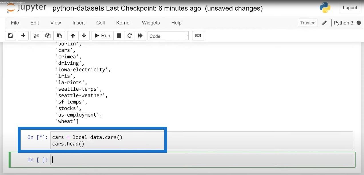 Comment charger des exemples d'ensembles de données en Python