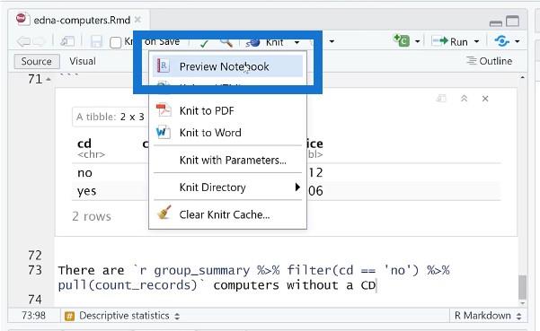 Communiquer la recherche avec R Notebook - Partie 2