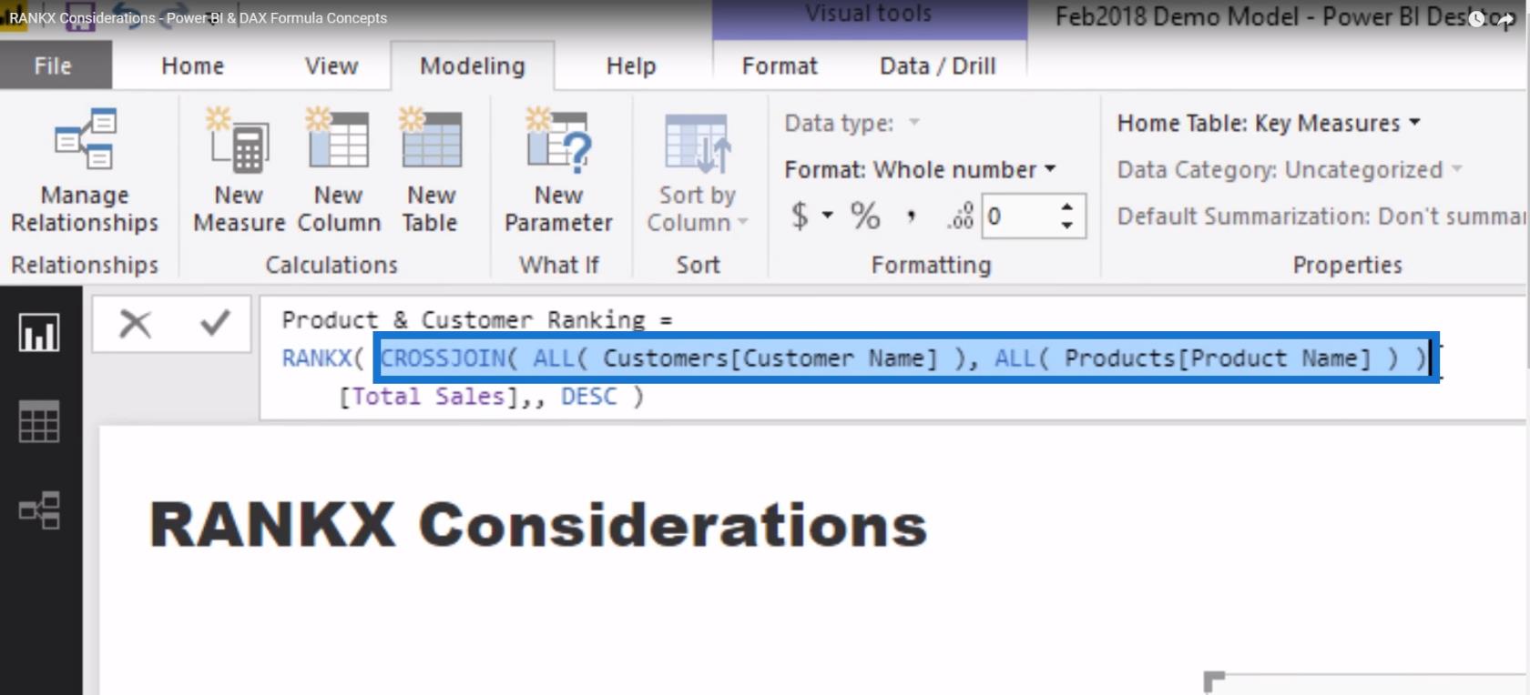 Considérations RANKX - Concepts de formule LuckyTemplates et DAX