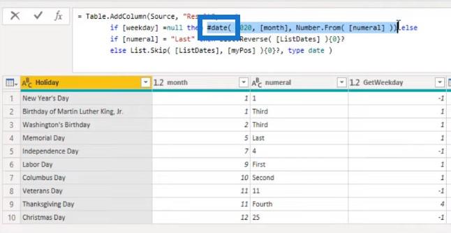 Calendrier perpétuel des vacances – POTW #12 (Solution Power Query)