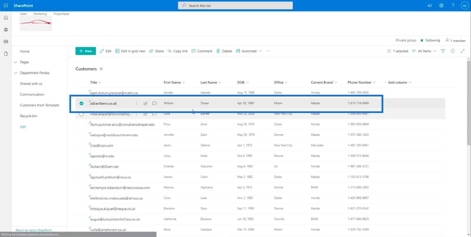 SharePoint 列表項：編輯單個和多個項目