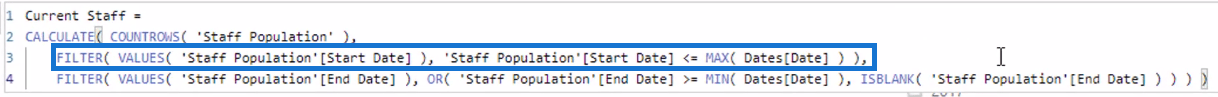 現在スタッフは何名いますか – DAX を使用した LuckyTemplates の複数の日付ロジック